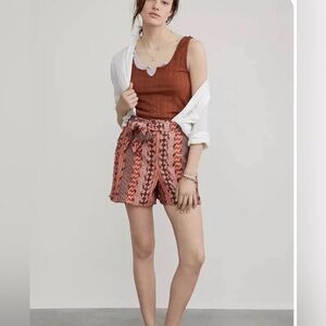 NWOT Anthropologie Eva Franco Embroidered Trouser Shorts